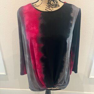 Clara Sunwoo Ombre Print Twist Hem Top - Fuchsia